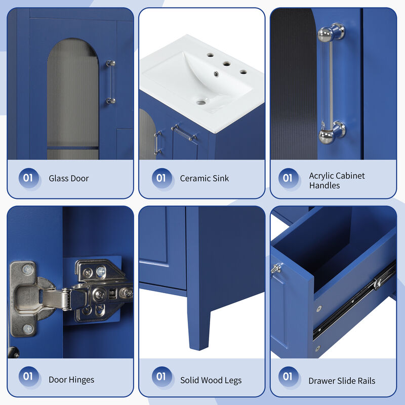 Merax Bathroom Vanity with Smooth Ceramic Sink