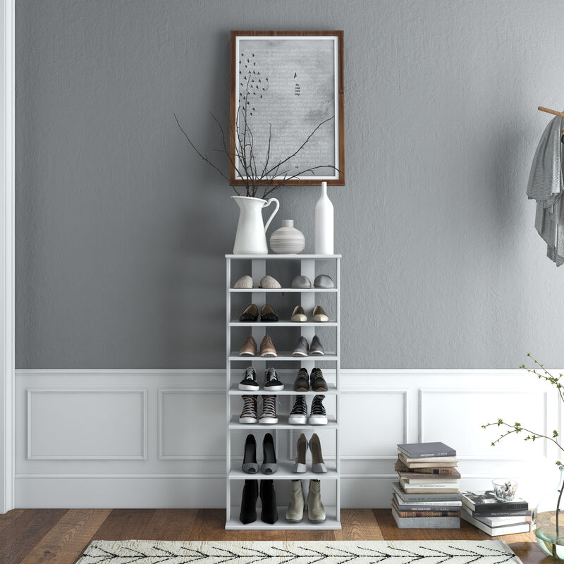 7-Tier Dual Shoe Rack Free Standing Shelves Storage Shelves Concise