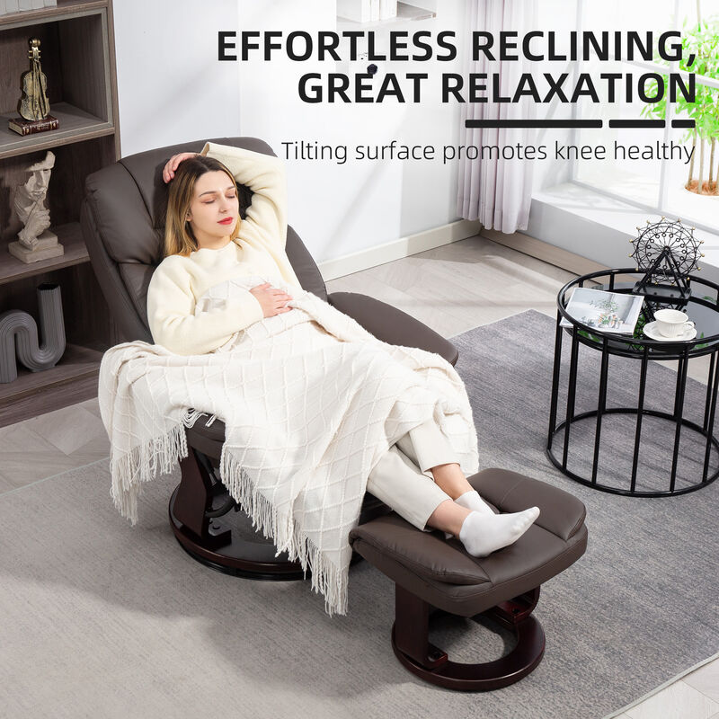 Reclining Armchair with Footrest and Plush Upholstery for Home Relaxation