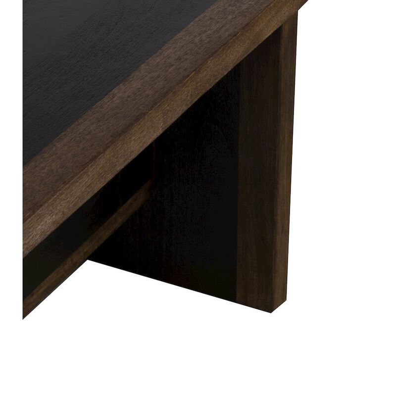 Porter Designs Udo Solid Wood Dining Bench, Black image number 3