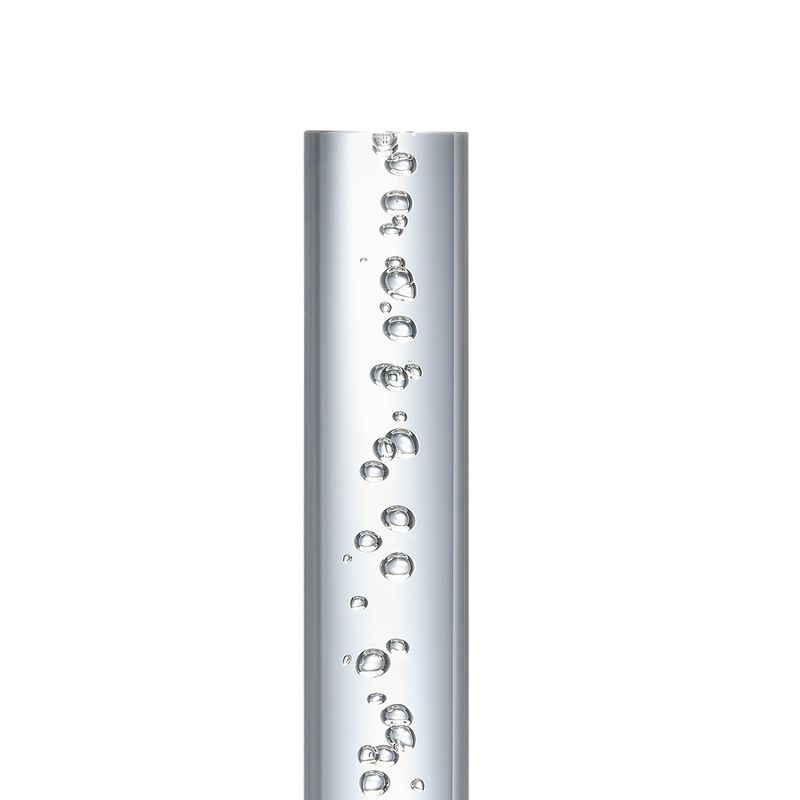 Cylinder Table Lamp Chrome Metal and Acrylic LED Light