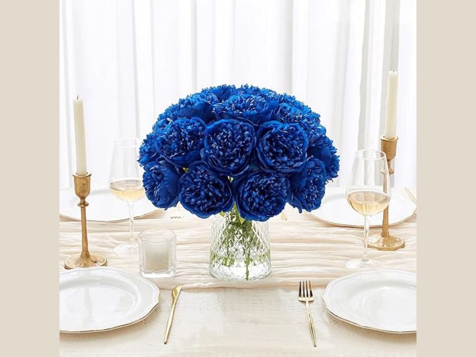 10 Piece Fuchsia Artificial Peony Flower Stems Wedding Centerpiece Decor