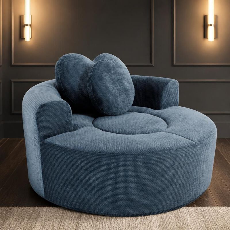 GOODSILO Multi-functional Round Memory Foam Sectional Convertible Sofa Bed Cloud Couch for Small Living Spaces, Apartments and Offices image number 3