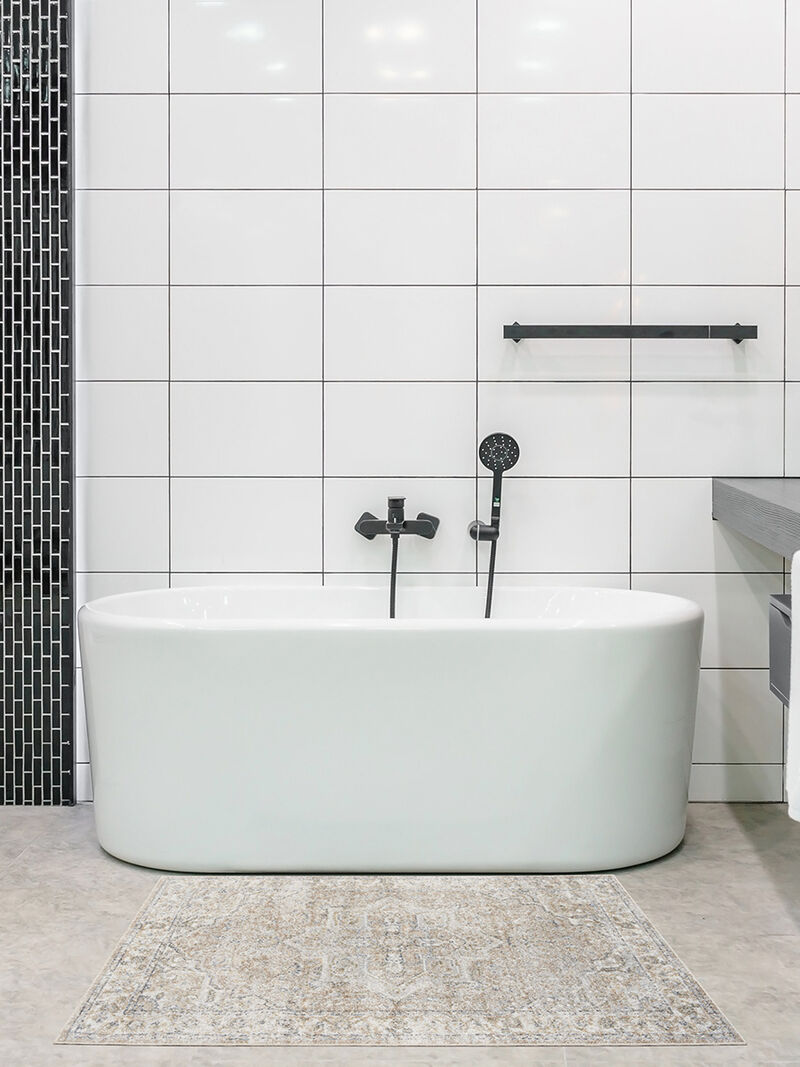 Astra Machine Washable ASW12 Beige 3'3" x 5' Rug