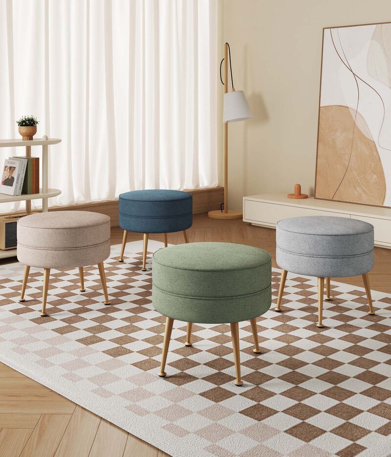 Bailey Ottomans with Gold (Set of 4)