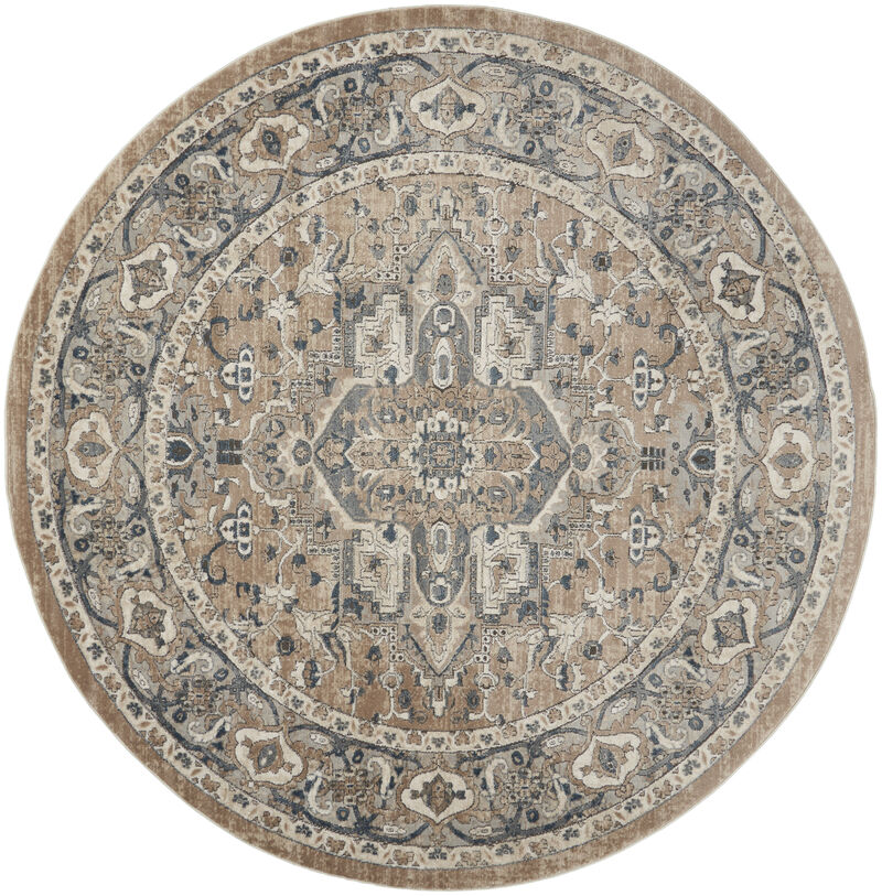 Quarry QUA05 Beige/Gray 7&rsquo;10&rdquo; x Round Rug image number 0