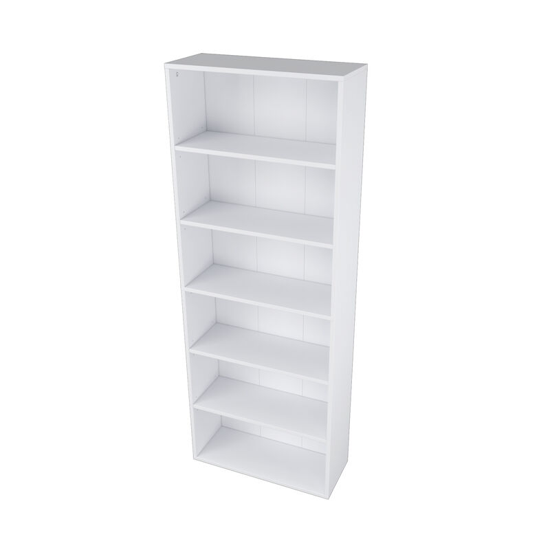 63.23 in. Tall Wood 6-Shelf Etagere Bookcase with Adjustable Shelves image number 5