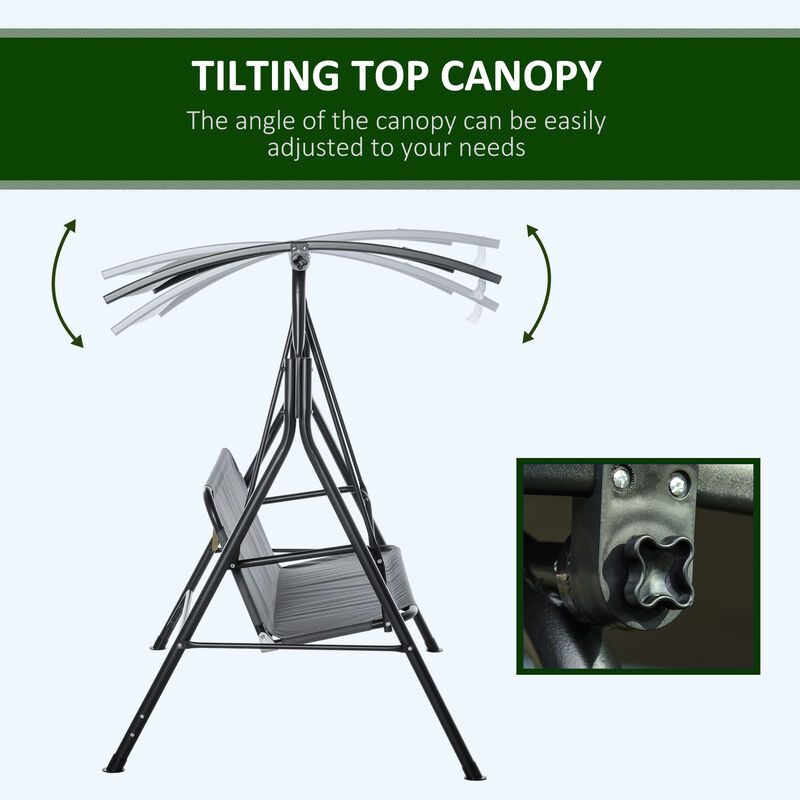Hivvago 3-Person Outdoor Porch Swing with Stand image number 3