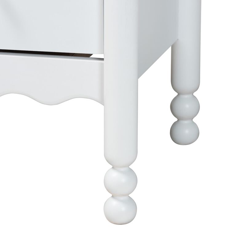 Baxton Studio Hoffman Chest - 4-Drawer Vertical Storage Cabinet with Scalloped Apron and Turned Legs for Bedroom image number 6