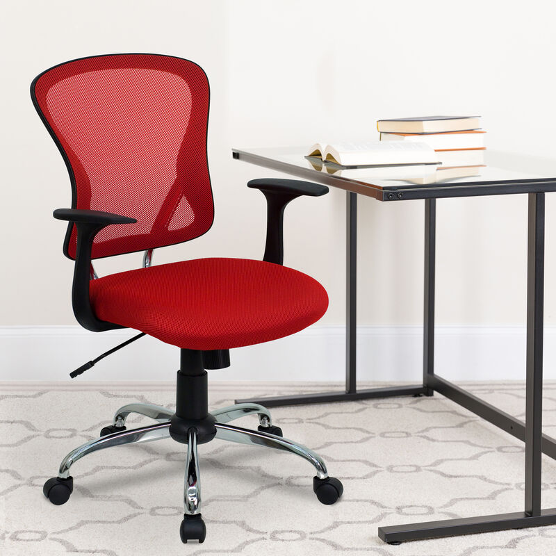 Alfred Mid-Back Dark Gray Mesh Swivel Task Office Chair with Chrome Base and Arms image number 1