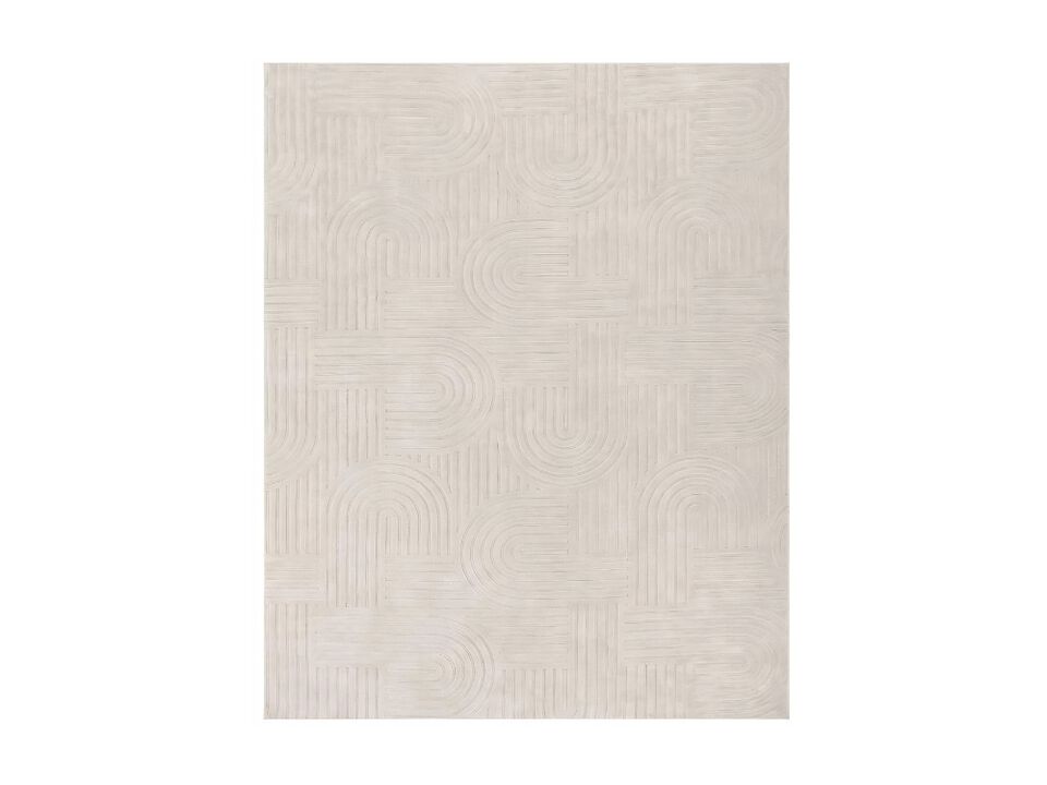 Beige Geometric Area Rug 8x10 Washable Non Slip Scandinavian Carpet