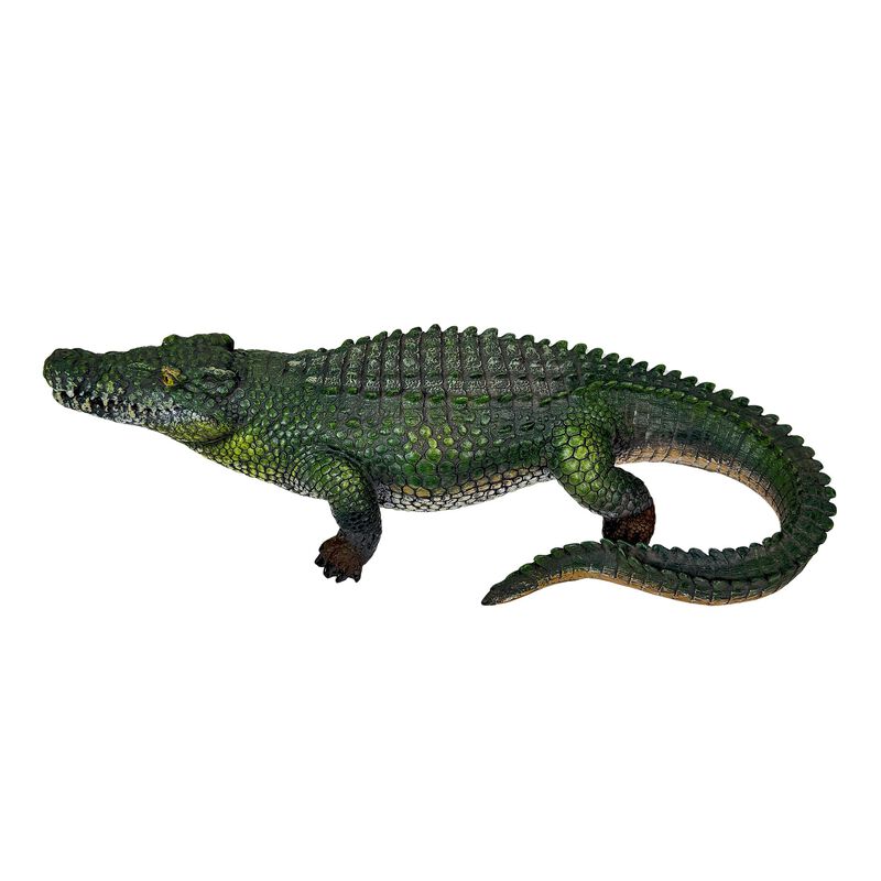 Alligator Statue Realistic Green Resin Outdoor Garden Figure 21 Inch image number 3