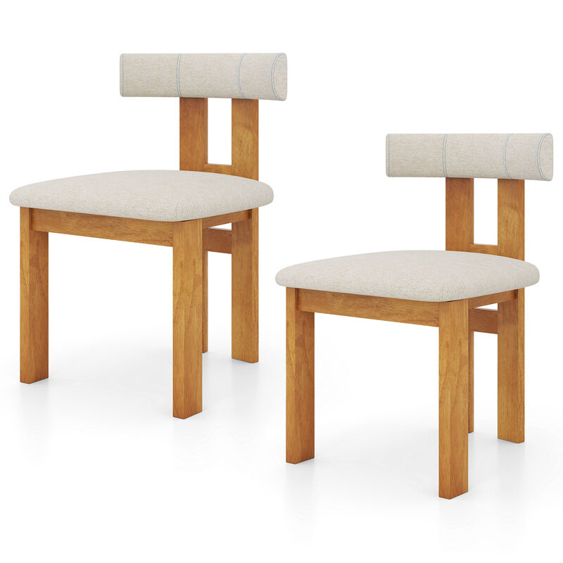 Dining Room Chair Set of 2 – Padded Upholstered Seat and Ergonomic Design