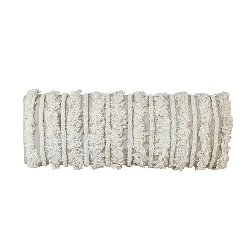 Atlas Shag Striped Wool Upholstered Accent Bench image number 4