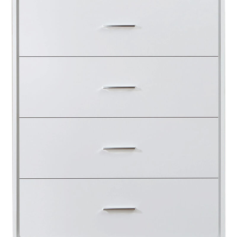 Contemporary Style Wooden Chest with Five Drawers, White