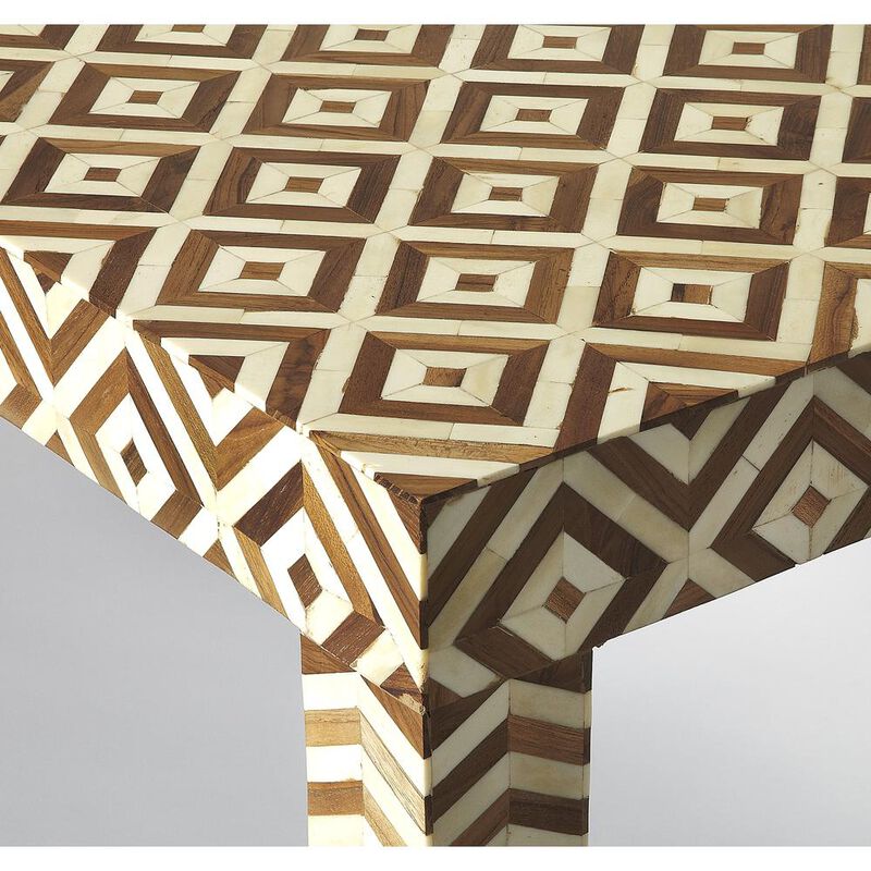 Butler Specialty Crispin Wood & Bone Inlay 48"W Bench, Light Brown image number 2