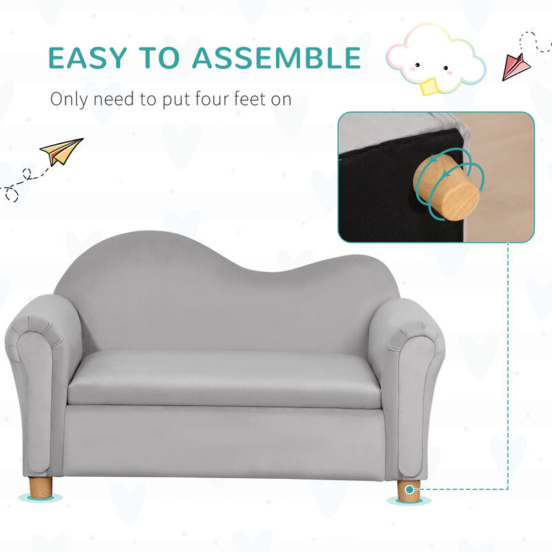 Hivvago Ergonomic Kids Couch with Storage and Comfortable Arms image number 5