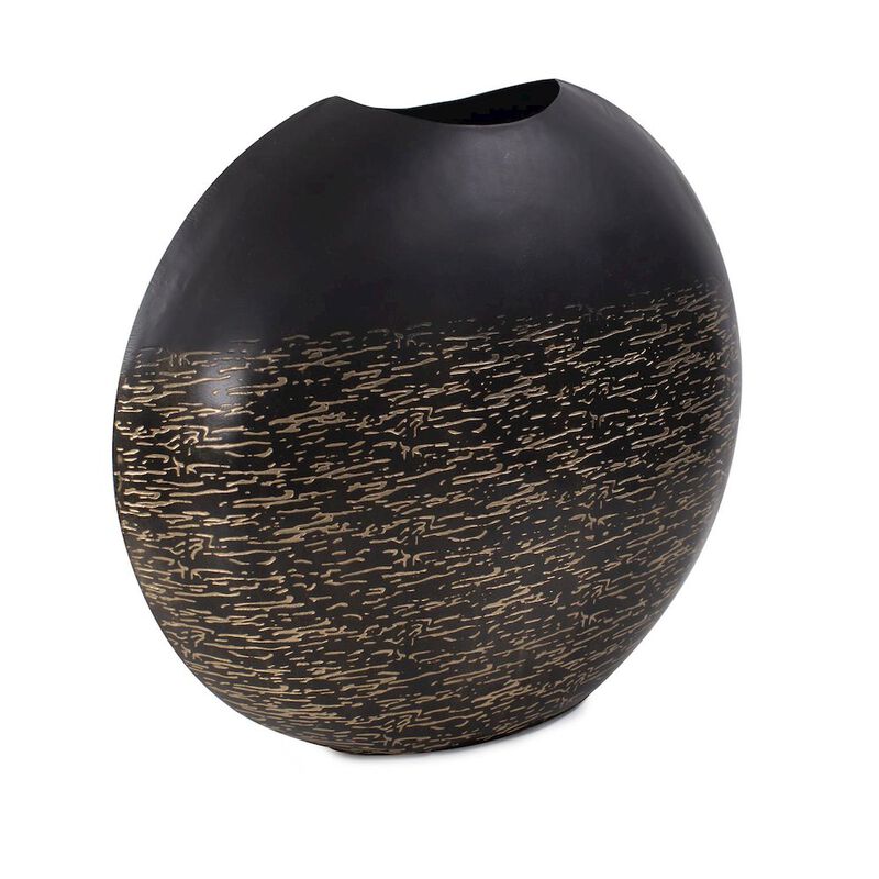 Howard Elliott Golden Thread Large Disc Vase image number 3