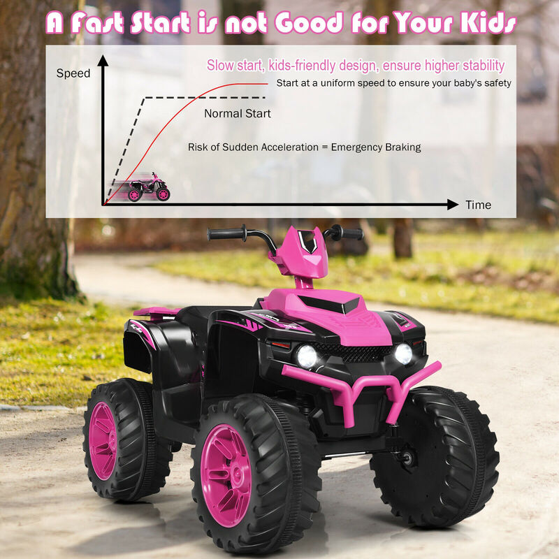12V Electric Kids ATV Ride On Toy with LED Lights and Treaded Tires image number 5