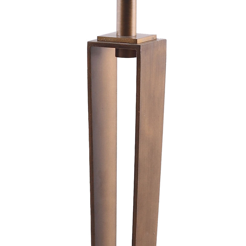 Modern Antique Brass Square Glass Marble Pedestal Side Table End Table