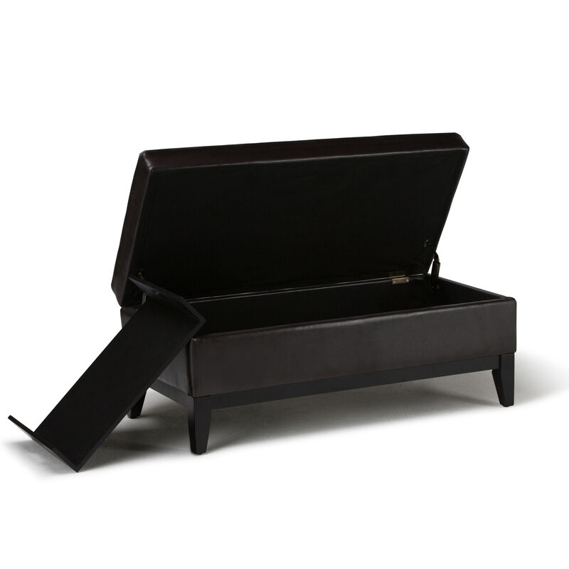 Simpli Home Oregon Storage Ottoman Bench with Tray image number 4