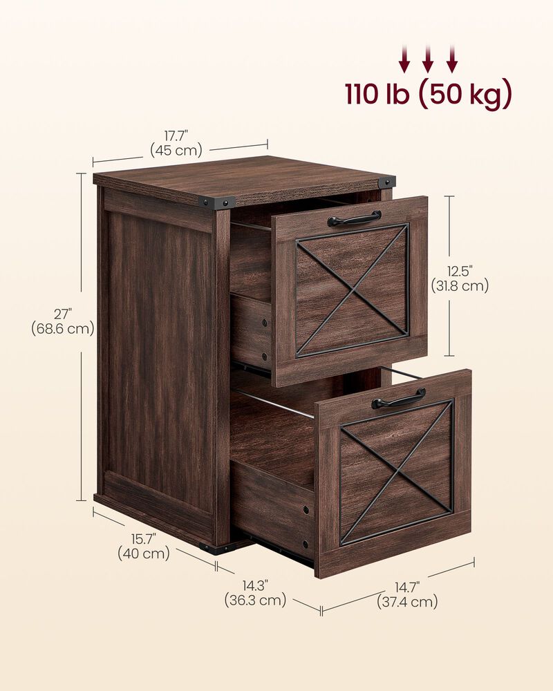 Compact 2-Drawer Filing Cabinet &ndash; Lockable File Organizer for Home, Study, or Small Office Use