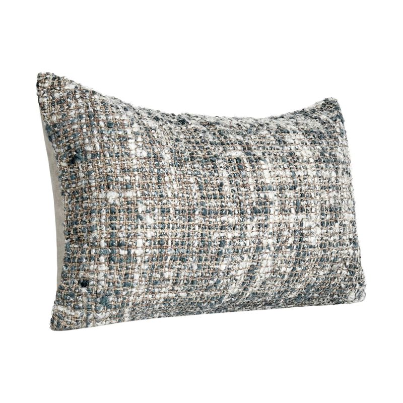 Ivy Lumber Accent Throw Pillow, 14 x 26 Woven Cotton Blend, Black - Benzara