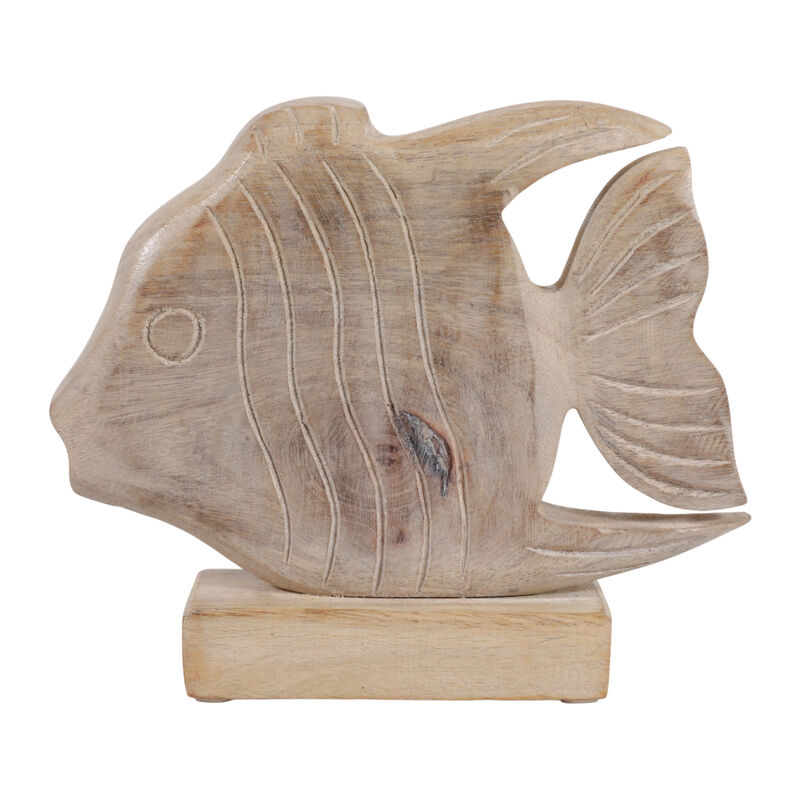 Distressed Wood Fish on Base image number 0