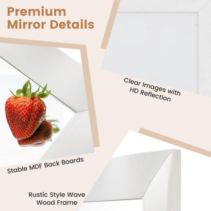 Hivvago Farmhouse Wall Mirror with Solid Wood Frame