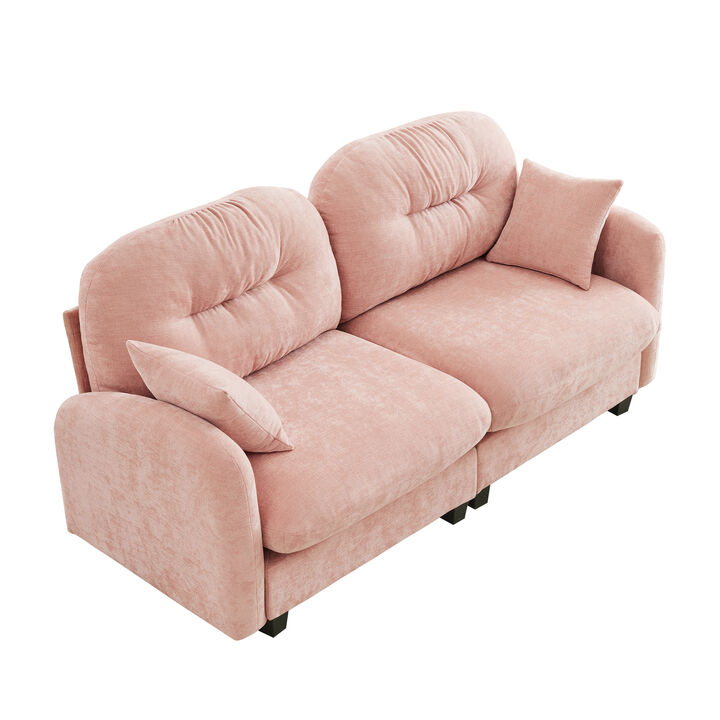 Merax Loveseat Cloud Sectional Couches Chenille Fabric, Tufted Cushion Backrest Design