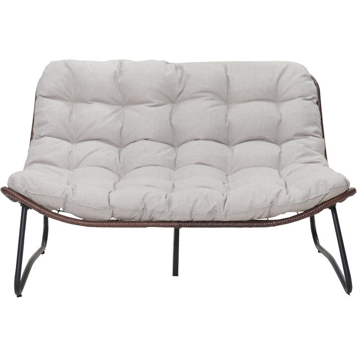 Outdoor Loveseat, Patio Loveseat Sofa, 2-Seat Sofa with Soft Cushion, Outdoor Couch Patio Furniture for Balcony, Poolside, Backyard, Porch