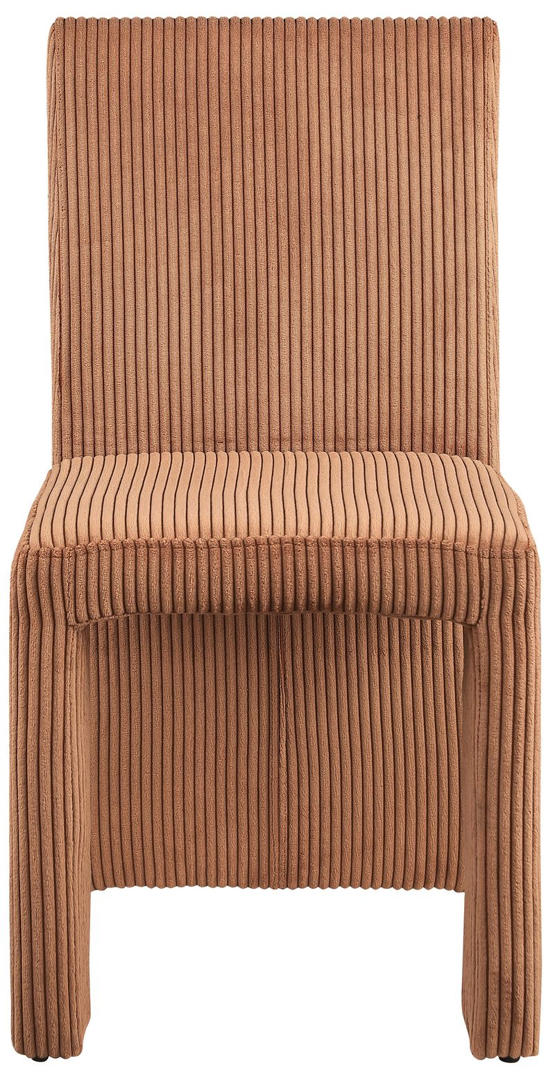 Meridian Furniture Benson Saddle Microsuede Corduroy Fabric Dining Chair, Set of 2