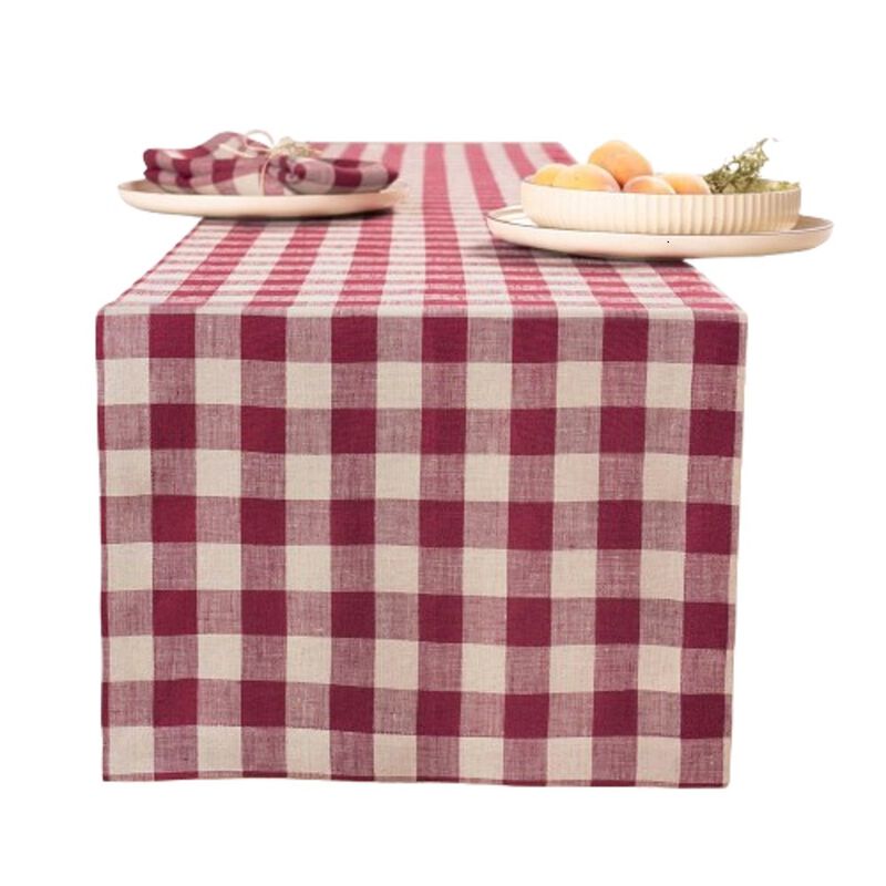 Solino Home 100% Pure Linen Table Runner - Morgan Check