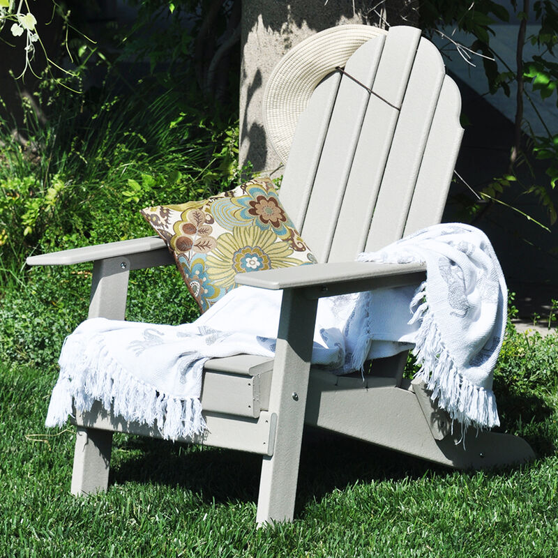 ResinTEAK Folding Adirondack Chair For Fire Pits, Patio, Porch, and Deck, New Tradition Collection