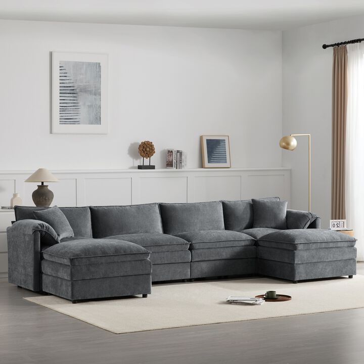 Fincep U-Shaped Modular Cloud Sectional Sofa