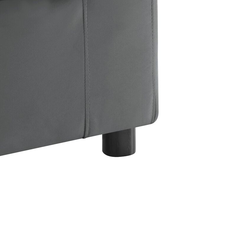 Casella Charcoal Fabric Ottoman