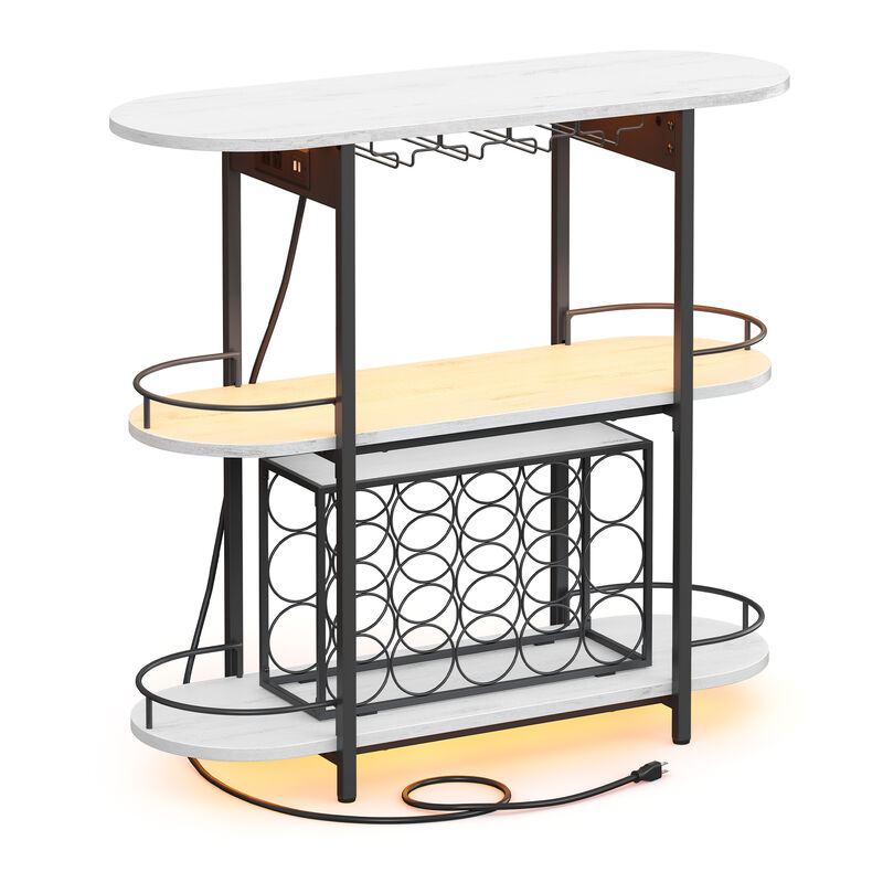 Bar Cabinet with LED Lights and Power Outlets for Modern and Convenient Entertaining image number 0