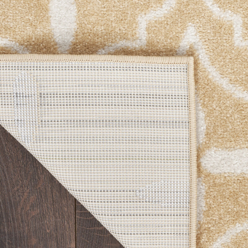 HomeRoots 4' X 6' Beige And Ivory Geometric Indoor Outdoor Area Rug image number 2