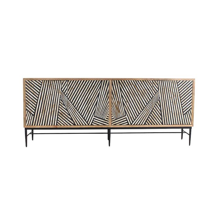 Fargo 80" Sideboard with Bone and Wood Inlay