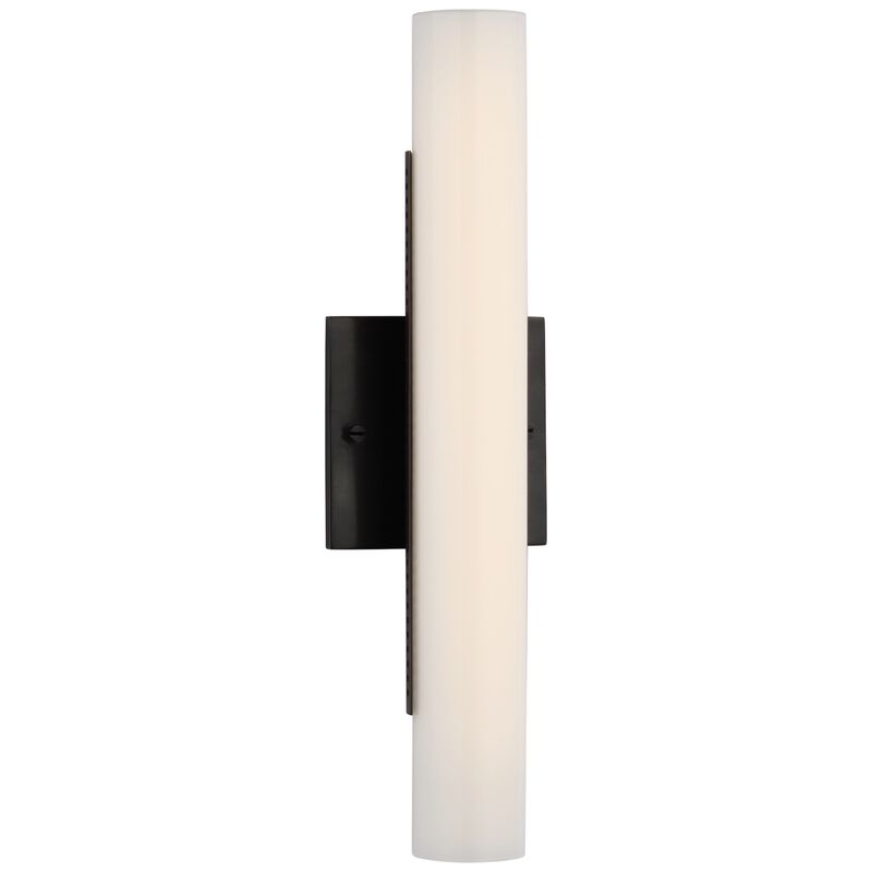 Precision 15" Bath Light in Bronze with White Glass