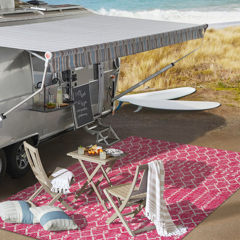 Ourika Moroccan Geometric Textured Weave Indoor/Outdoor Area Rug