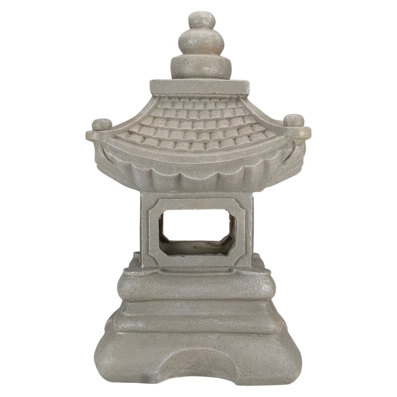 13.5" Dark Gray Pagoda Outdoor Garden Statue image number 2