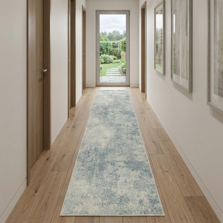 HomeRoots Abstract Washable Runner Rug