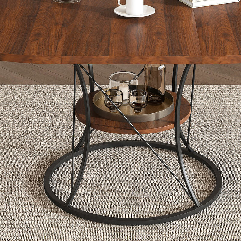 Lefbod Industrial Expandable Round Dining Table image number 8