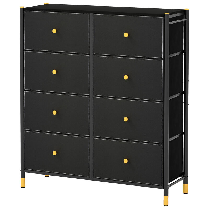 Floor Dresser Storage Organizer with 5/6/8 Drawers with Fabric Bins and Metal Frame