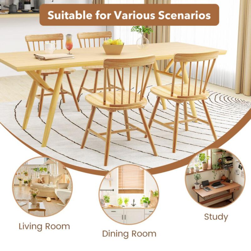 Hivvago Farmhouse Kitchen Chair Set of 2 with Rubber Wood Frame