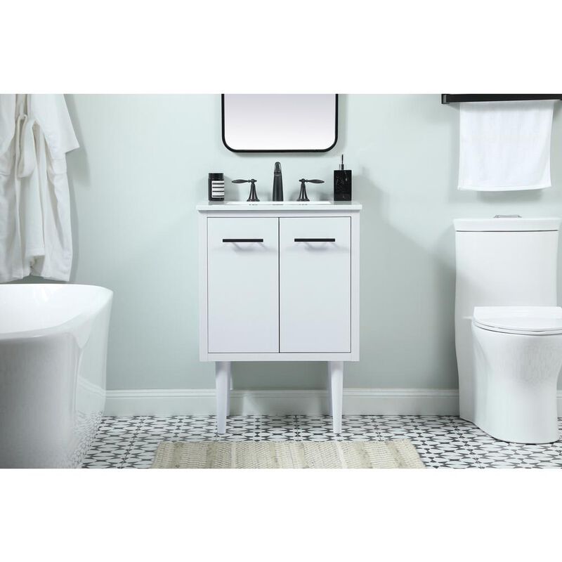 Elegant Kitchen and Bath 24 inch Single bathroom vanity in white