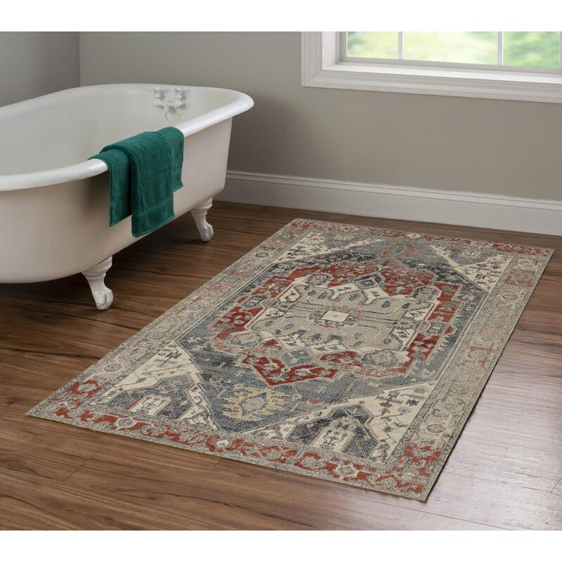 Linon Great Zero Anlow Ivory & Blue, Rug image number 4