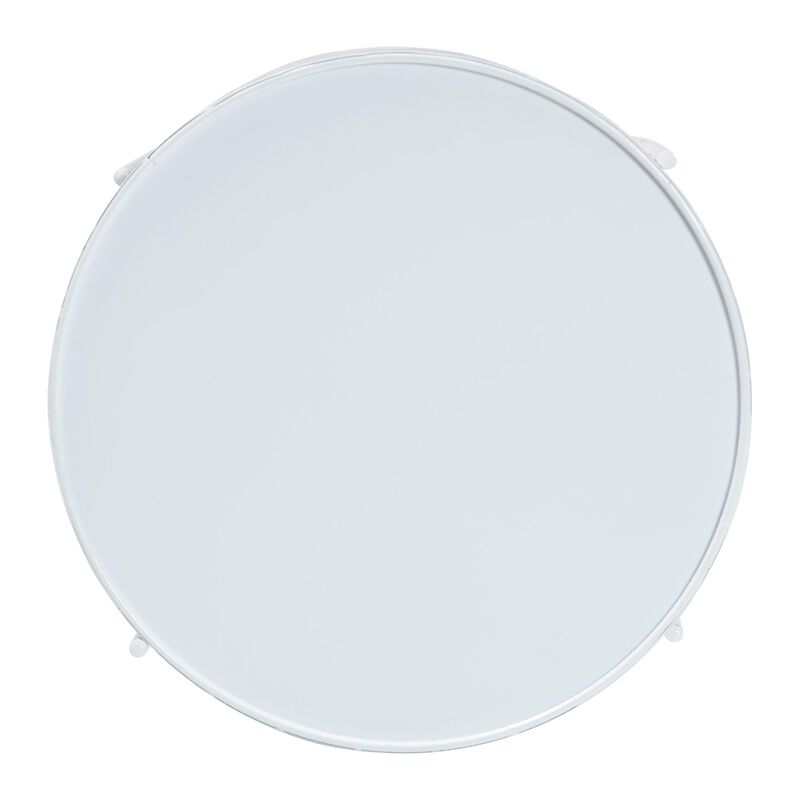 Baxton Studio Laverne White Metal Side Table with Scalloped Tray Top &ndash; Round Accent Table with Decorative Base for Indoor or Semi-Outdoor Use image number 5