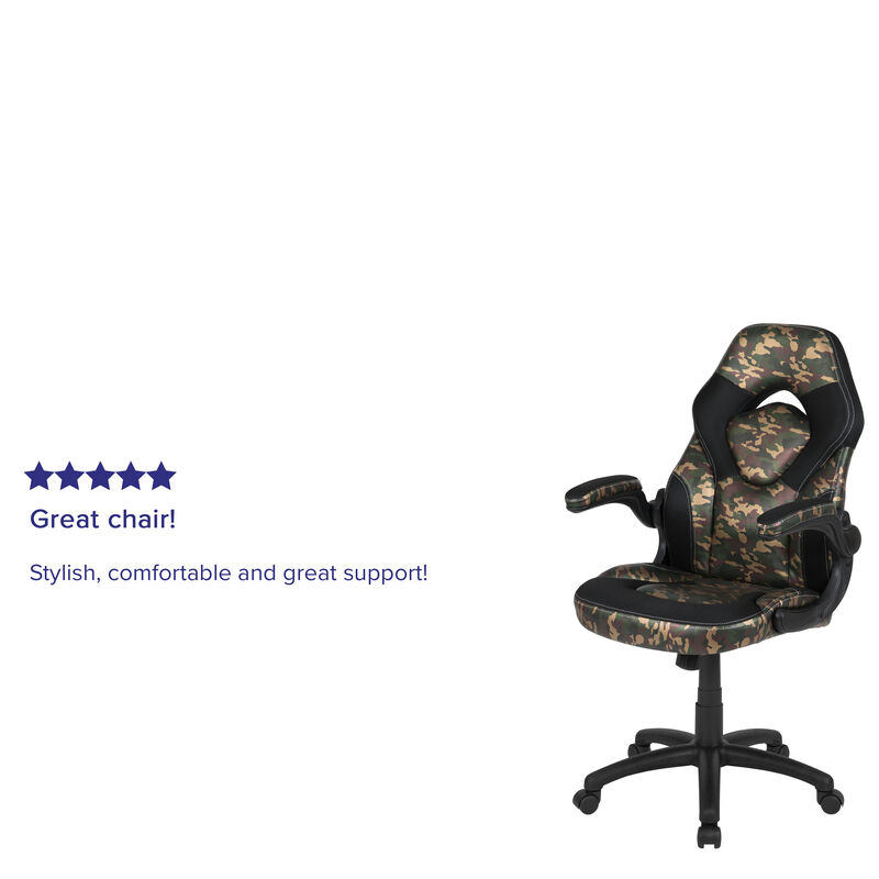 X10 Gaming Chair Racing Office Ergonomic Computer PC Adjustable Swivel Chair with Flip-up Arms, / LeatherSoft image number 2